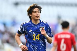 伊东纯也:本届世界杯力争进球 会连同三笘薰和南野拓实的份努力配图