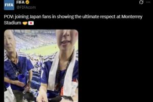 被批作秀!FIFA官方账号还在宣传:第一视角加入日本球迷赛后清理配图