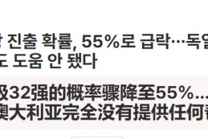 韩媒暴走:德国、日本、袋鼠没有任何帮助,韩国晋级概率仅剩55%配图