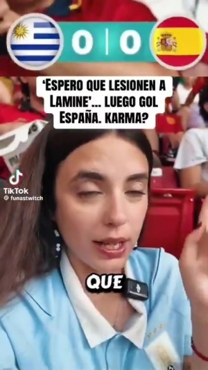 报应!女网红现场诅咒亚马尔断腿,片刻后西班牙进球送乌拉圭出局配图