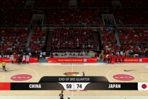 分差继续扩大！前三节中国男篮已经落后日本男篮15分配图