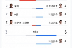 跌宕起伏,葡萄牙2-1克罗地亚全场数据:射门15-13,射正3-6配图