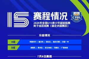 全国U15青少年篮球联赛男子组湖北洪湖赛区将于7月8日至13日举行配图