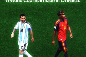 ESPN社媒晒梅西、亚马尔海报:拉玛西亚造就的世界杯决赛配图